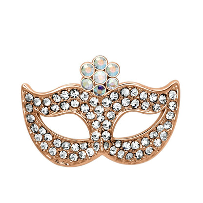 MALO2807 - Imitation Rhodium White Metal Brooches with Top Grade Crystal  in Aurora Borealis (Rainbow Effect)