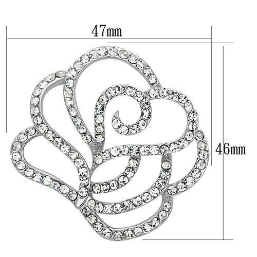MALO2813 - Imitation Rhodium White Metal Brooches with Top Grade Crystal  in Clear
