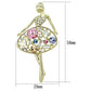 MALO2817 - Flash Gold White Metal Brooches with Top Grade Crystal  in Multi Color