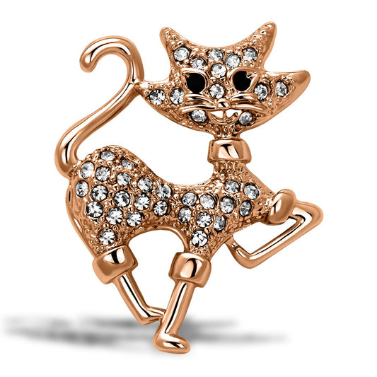 MALO2819 - Imitation Rhodium White Metal Brooches with Top Grade Crystal  in Clear