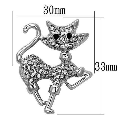 MALO2819 - Imitation Rhodium White Metal Brooches with Top Grade Crystal  in Clear