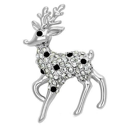 MALO2821 - Imitation Rhodium White Metal Brooches with Top Grade Crystal  in Jet