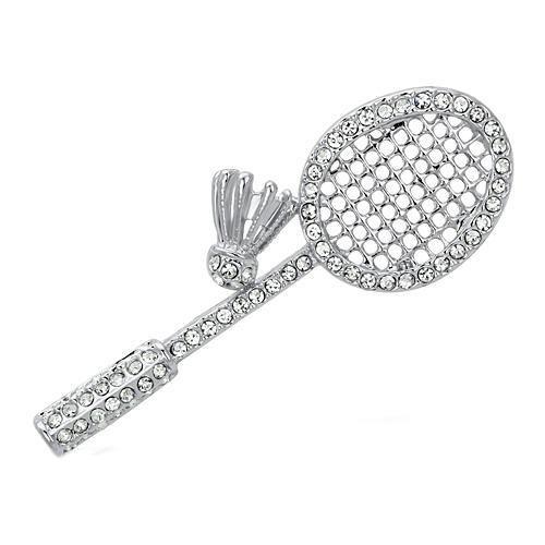 MALO2823 - Imitation Rhodium White Metal Brooches with Top Grade Crystal  in Clear