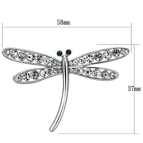 MALO2825 - Imitation Rhodium White Metal Brooches with Top Grade Crystal  in Clear