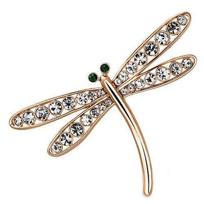 MALO2826 - Flash Rose Gold White Metal Brooches with Top Grade Crystal  in Clear