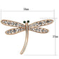 MALO2826 - Flash Rose Gold White Metal Brooches with Top Grade Crystal  in Clear