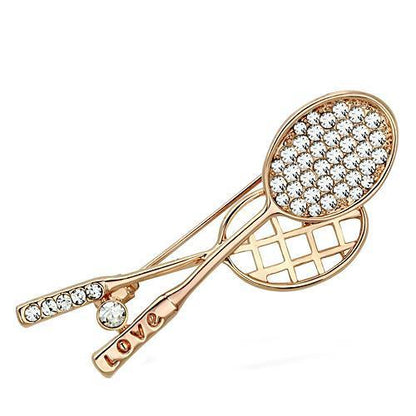 MALO2828 - Flash Rose Gold White Metal Brooches with Top Grade Crystal  in Clear