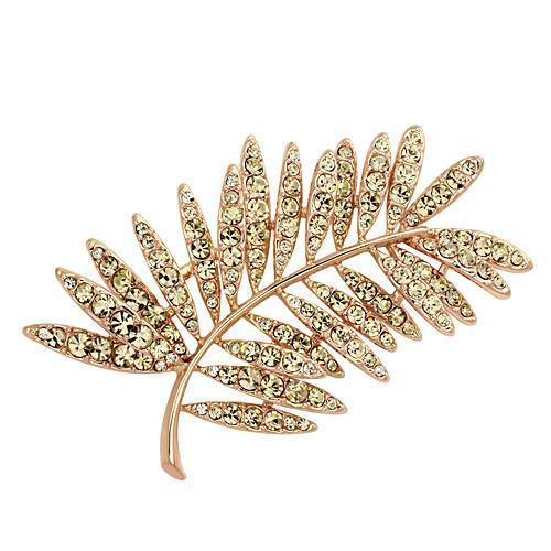 MALO2830 - Flash Rose Gold White Metal Brooches with Top Grade Crystal  in Light Peach
