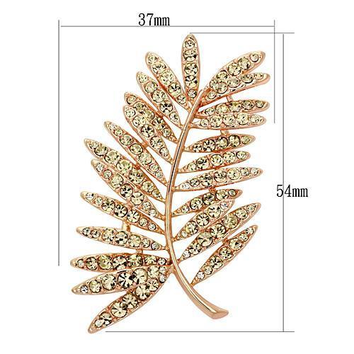 MALO2830 - Flash Rose Gold White Metal Brooches with Top Grade Crystal  in Light Peach