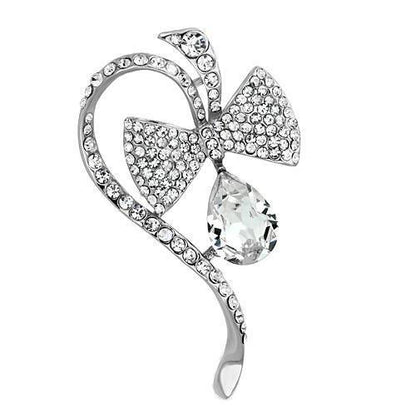 MALO2831 - Imitation Rhodium White Metal Brooches with Synthetic Synthetic Glass in Clear
