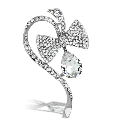 MALO2832 - Flash Rose Gold White Metal Brooches with Synthetic Synthetic Glass in Clear