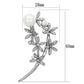 MALO2833 - Imitation Rhodium White Metal Brooches with Synthetic Pearl in White