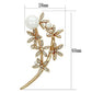 MALO2834 - Flash Rose Gold White Metal Brooches with Synthetic Pearl in White
