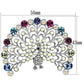 MALO2848 - Imitation Rhodium White Metal Brooches with Top Grade Crystal  in Multi Color