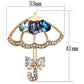 MALO2855 - Flash Rose Gold White Metal Brooches with Synthetic Glass Bead in Multi Color