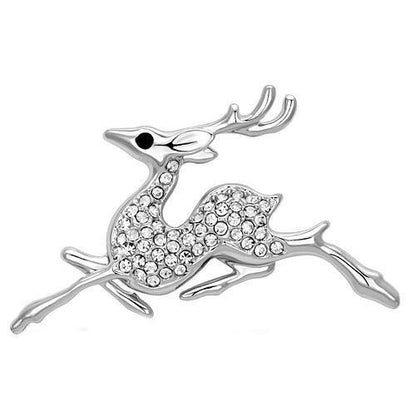 MALO2858 - Imitation Rhodium White Metal Brooches with Top Grade Crystal  in Clear