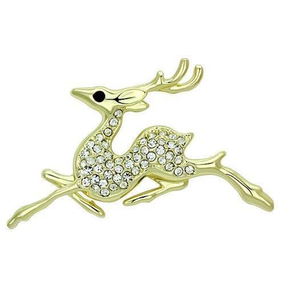 MALO2859 - Flash Gold White Metal Brooches with Top Grade Crystal  in Multi Color