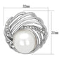 MALO2866 - Imitation Rhodium White Metal Brooches with Synthetic Pearl in White