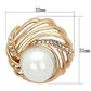 MALO2867 - Flash Rose Gold White Metal Brooches with Synthetic Pearl in White