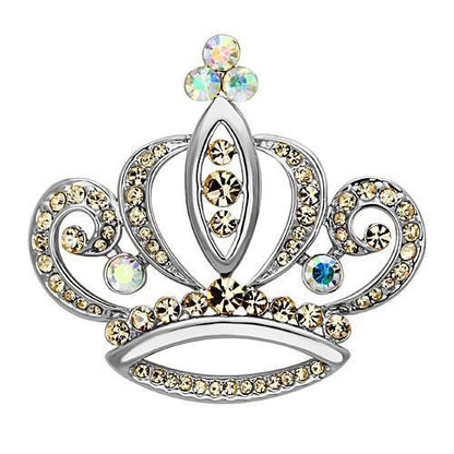 MALO2870 - Imitation Rhodium White Metal Brooches with Top Grade Crystal  in Multi Color