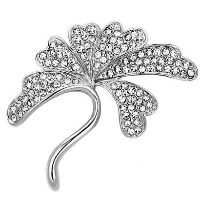 MALO2874 - Imitation Rhodium White Metal Brooches with Top Grade Crystal  in Clear