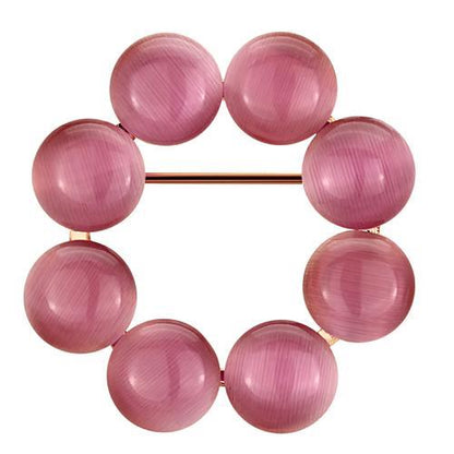MALO2887 - Flash Rose Gold White Metal Brooches with Synthetic Cat Eye in Rose