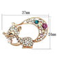 MALO2889 - Flash Rose Gold White Metal Brooches with Top Grade Crystal  in Multi Color