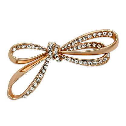 MALO2891 - Flash Rose Gold White Metal Brooches with Top Grade Crystal  in Clear