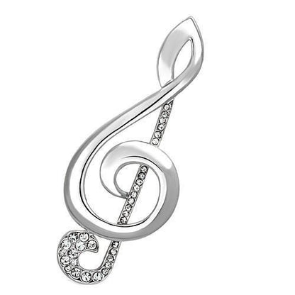 MALO2892 - Imitation Rhodium White Metal Brooches with Top Grade Crystal  in Clear