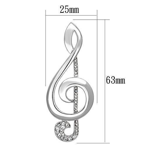 MALO2892 - Imitation Rhodium White Metal Brooches with Top Grade Crystal  in Clear