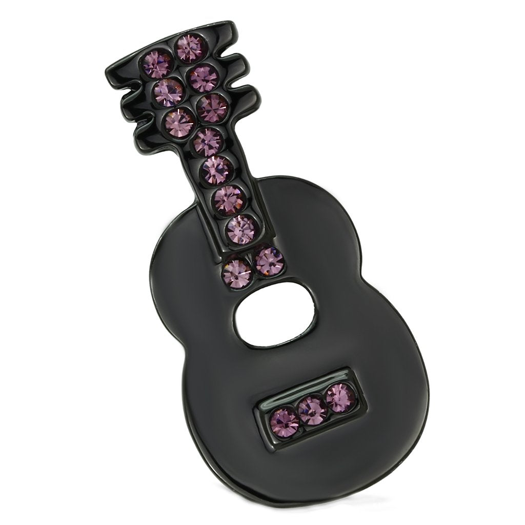 MALO2895 - Ruthenium White Metal Brooches with Top Grade Crystal  in Light Amethyst