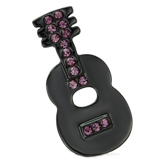 MALO2895 - Ruthenium White Metal Brooches with Top Grade Crystal  in Light Amethyst