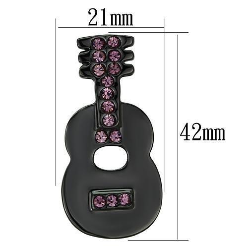 MALO2895 - Ruthenium White Metal Brooches with Top Grade Crystal  in Light Amethyst