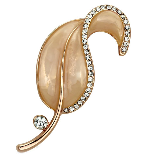 MALO2899 - Flash Rose Gold White Metal Brooches with Top Grade Crystal  in Clear