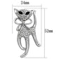 MALO2900 - Imitation Rhodium White Metal Brooches with Top Grade Crystal  in Jet