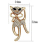 MALO2901 - Flash Rose Gold White Metal Brooches with Top Grade Crystal  in Jet