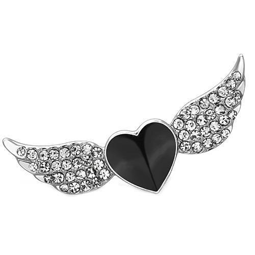 MALO2908 - Imitation Rhodium White Metal Brooches with Top Grade Crystal  in Clear
