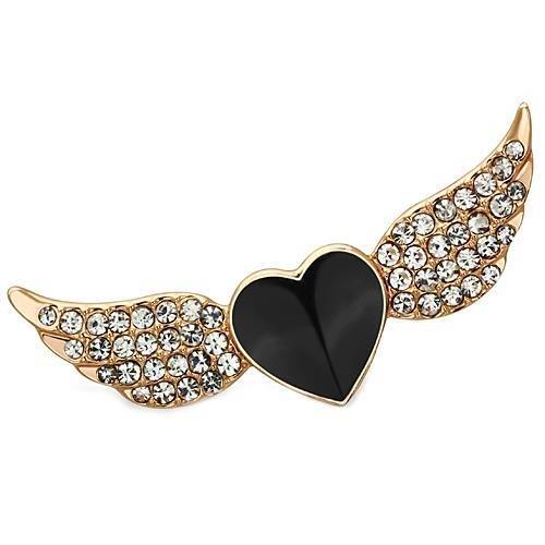 MALO2909 - Flash Rose Gold White Metal Brooches with Top Grade Crystal  in Multi Color