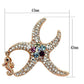 MALO2911 - Flash Rose Gold White Metal Brooches with Top Grade Crystal  in Multi Color