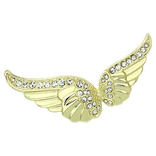 MALO2914 - Flash Gold White Metal Brooches with Top Grade Crystal  in Clear