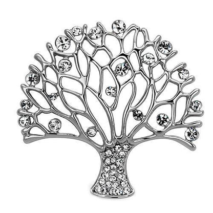 MALO2915 - Imitation Rhodium White Metal Brooches with Top Grade Crystal  in Clear