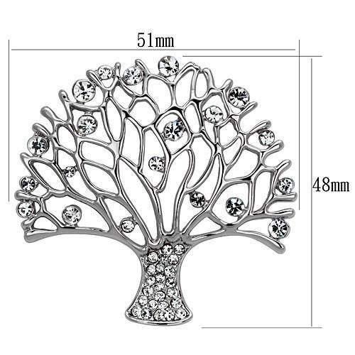 MALO2915 - Imitation Rhodium White Metal Brooches with Top Grade Crystal  in Clear