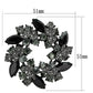 MALO2917 - Ruthenium White Metal Brooches with Top Grade Crystal  in Jet