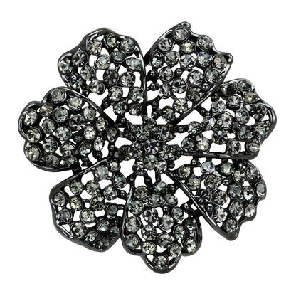 MALO2919 - Ruthenium White Metal Brooches with Top Grade Crystal  in Black Diamond