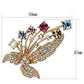 MALO2922 - Flash Rose Gold White Metal Brooches with Top Grade Crystal  in Multi Color