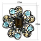 MALO2926 - Ruthenium White Metal Brooches with Synthetic Synthetic Glass in Brown