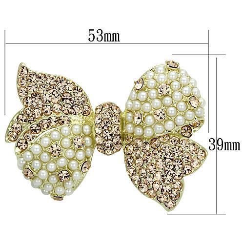 MALO2927 - Flash Gold White Metal Brooches with Synthetic Pearl in White