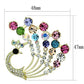 MALO2931 - Flash Gold White Metal Brooches with Top Grade Crystal  in Multi Color