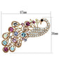 MALO2932 - Flash Rose Gold White Metal Brooches with Top Grade Crystal  in Multi Color