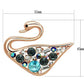 MALO2934 - Flash Rose Gold White Metal Brooches with Top Grade Crystal  in Multi Color